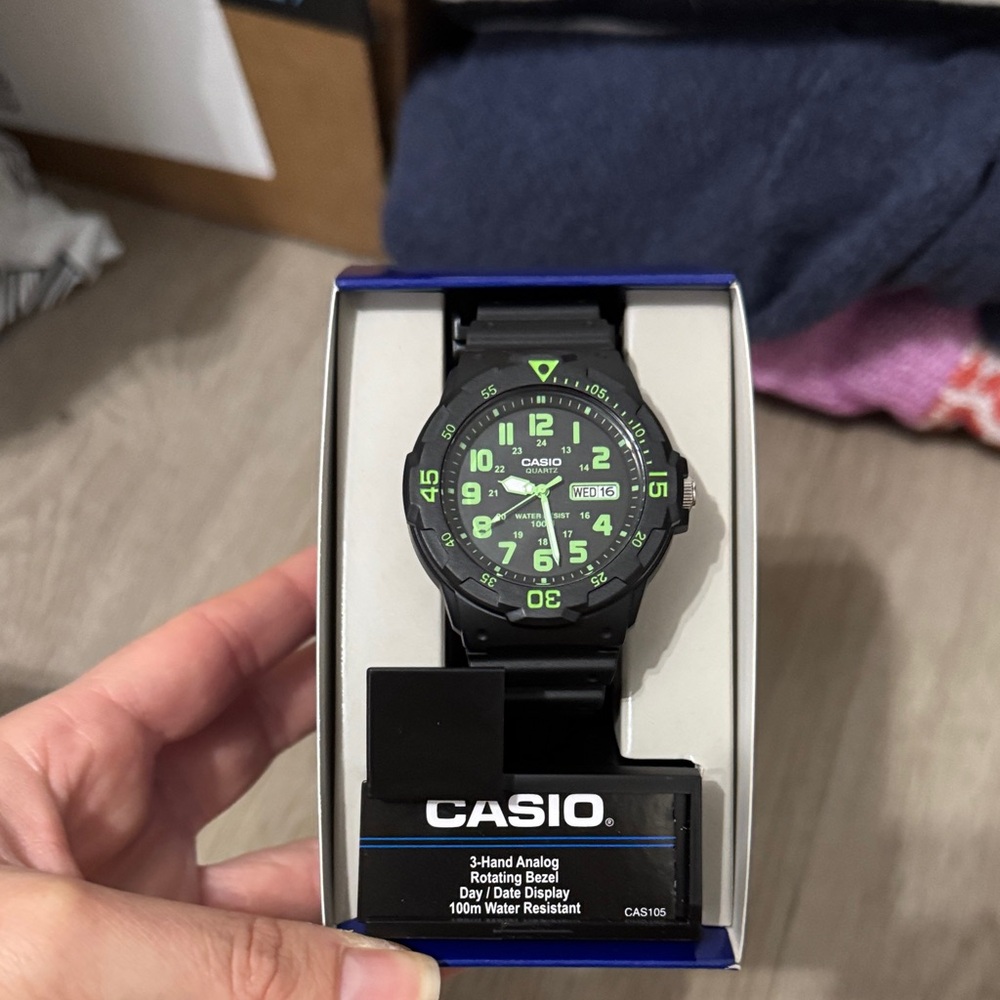Casio Black and Neon Green Watch